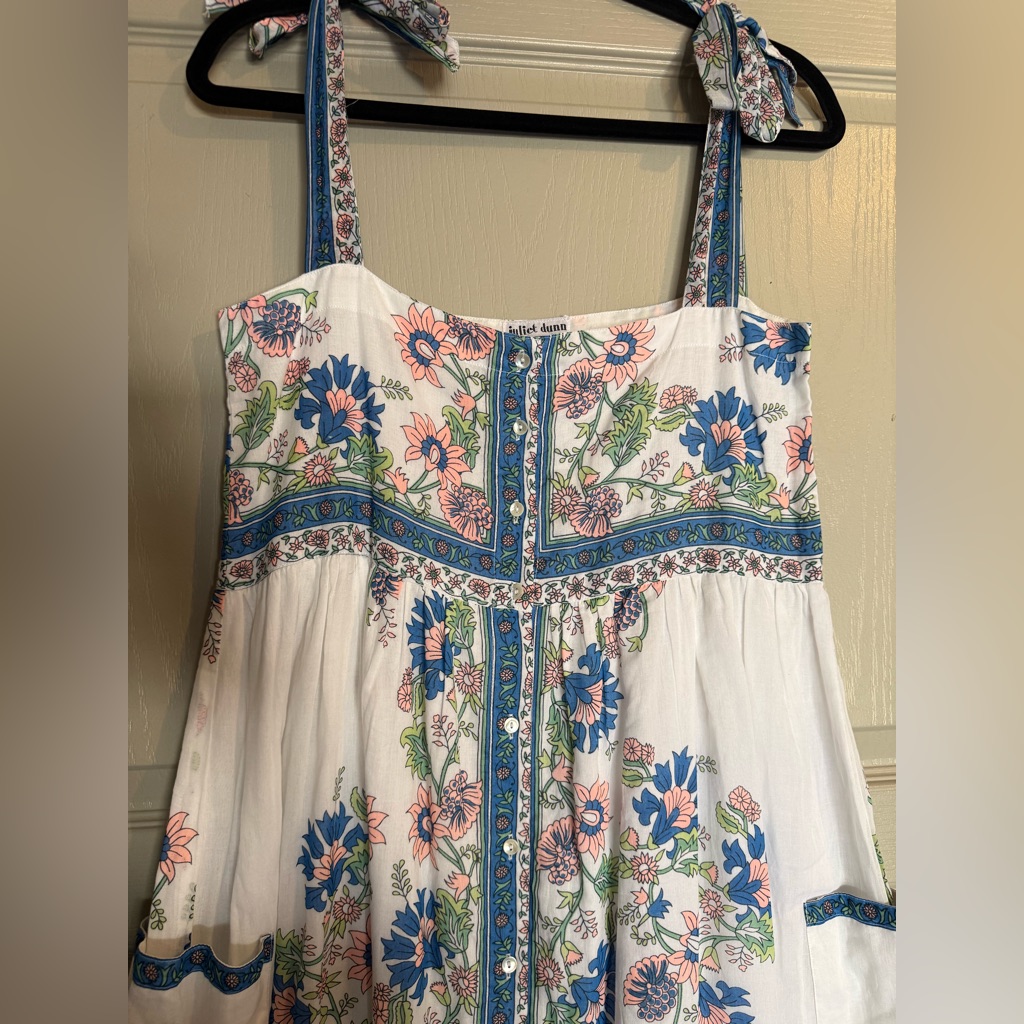 Juliet Dunn Tie Shoulder Dress In Rose Border - Size 1 — image 5 of 8